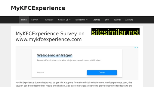 Mykfcexperience similar sites