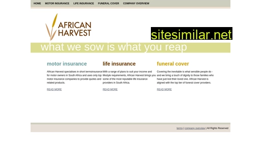 africanharvest.co.za alternative sites