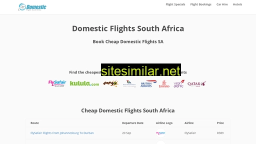 domesticflights-southafrica.co.za alternative sites