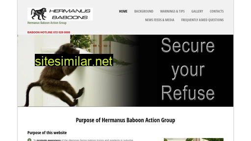 hermanusbaboons.co.za alternative sites