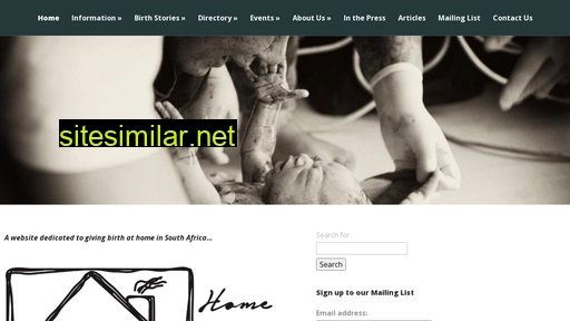 homebirth.org.za alternative sites
