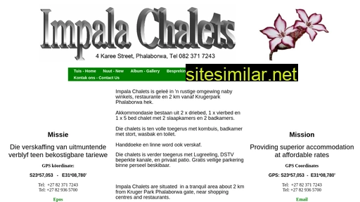 impalachalets.co.za alternative sites