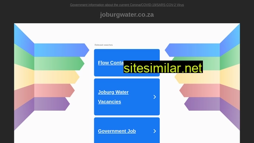 joburgwater.co.za alternative sites