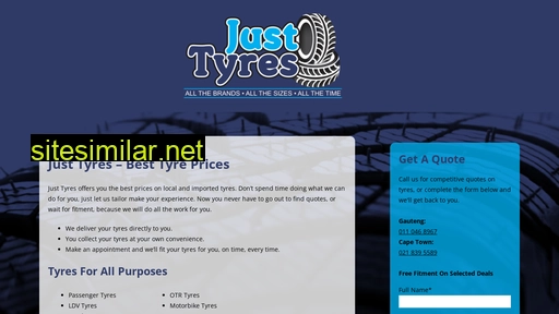 just-tyres.co.za alternative sites