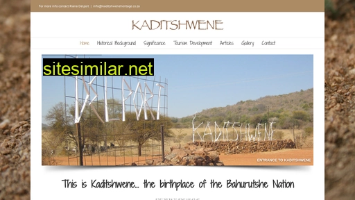 kaditshweneheritage.co.za alternative sites