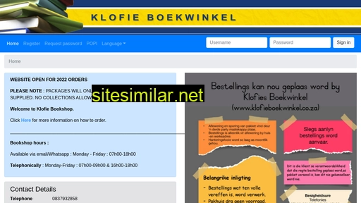 klofieboekwinkel.co.za alternative sites