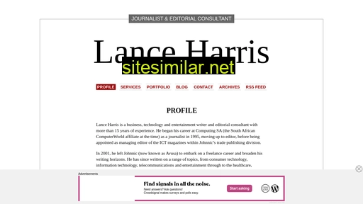lanceharris.co.za alternative sites