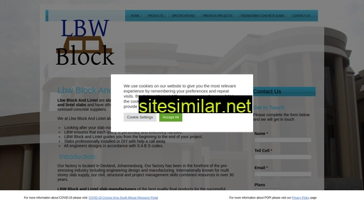lbwblockandlintel.co.za alternative sites