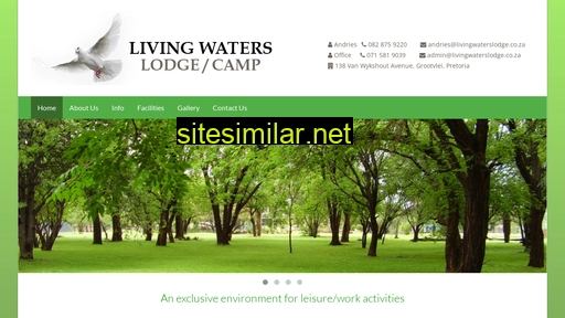 Livingwaterslodge similar sites