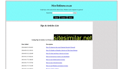 nicetoknow.co.za alternative sites