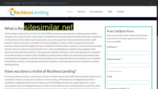 reckless-lending.co.za alternative sites