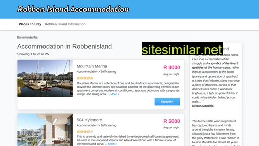 robbenisland.co.za alternative sites