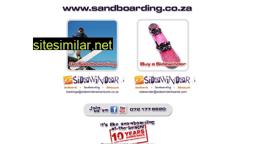 sandboarding.co.za alternative sites